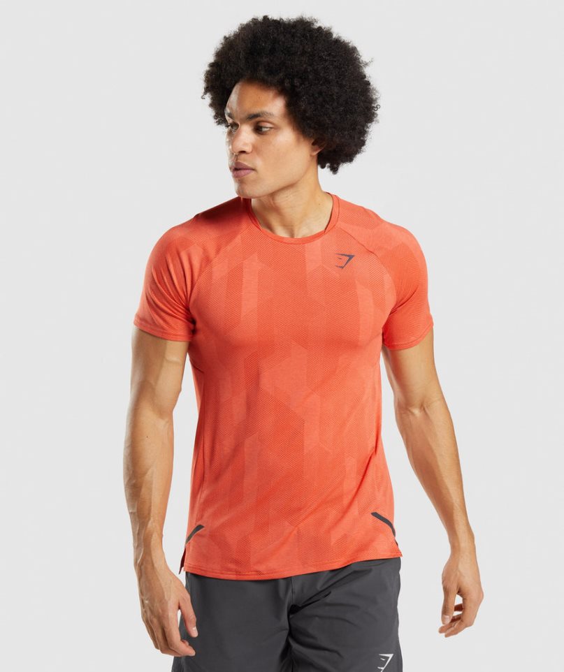 Men\'s Gymshark Apex T-Shirts Orange | CA 16385N